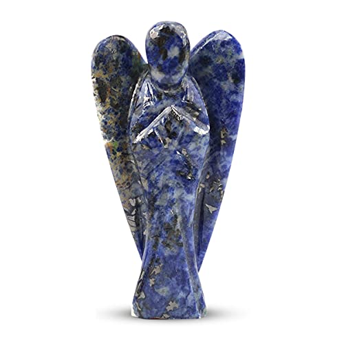 Crystu Sodalite Angel Natural Crystal Stone Angels Size 7.6 cm (3 inch). Charged by Reiki Grand Master & Vastu Expert (Color : Blue) - Image 1