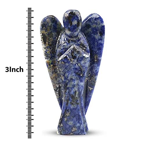 Crystu Sodalite Angel Natural Crystal Stone Angels Size 7.6 cm (3 inch). Charged by Reiki Grand Master & Vastu Expert (Color : Blue) - Image 4
