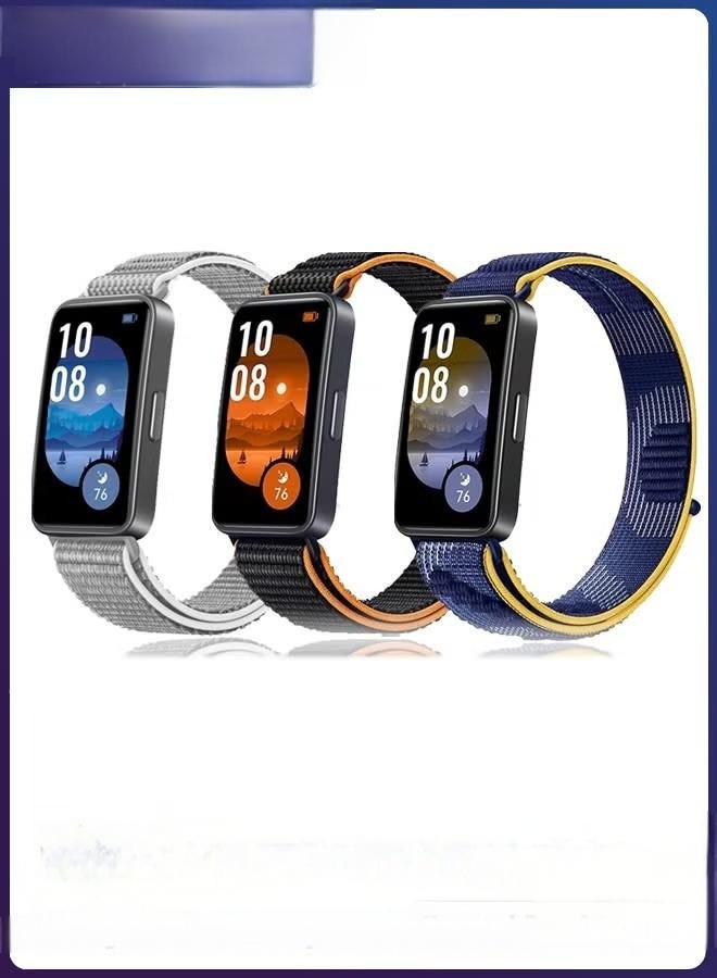 3-Pack Nylon Replacement Bands Compatible with Huawei Band 8/9/10 – Lightweight Sport Loop, Soft Breathable Braided Fabric Wrist Straps for Men and Women - Image 1