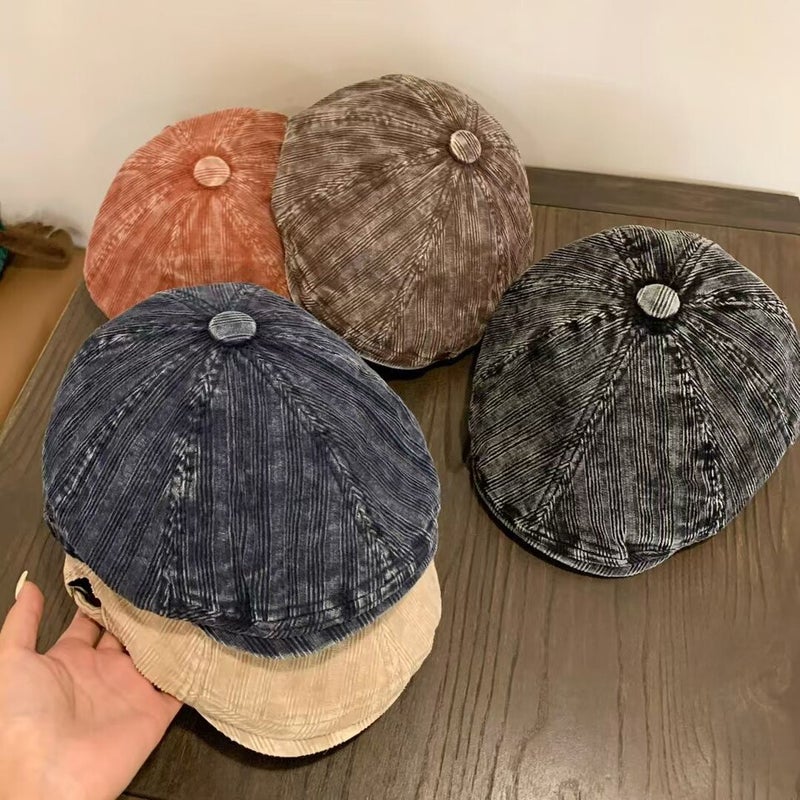 Letter Cap Unisex Winter Corduroy Minimalist Casual Hat Corduroy - Image 2