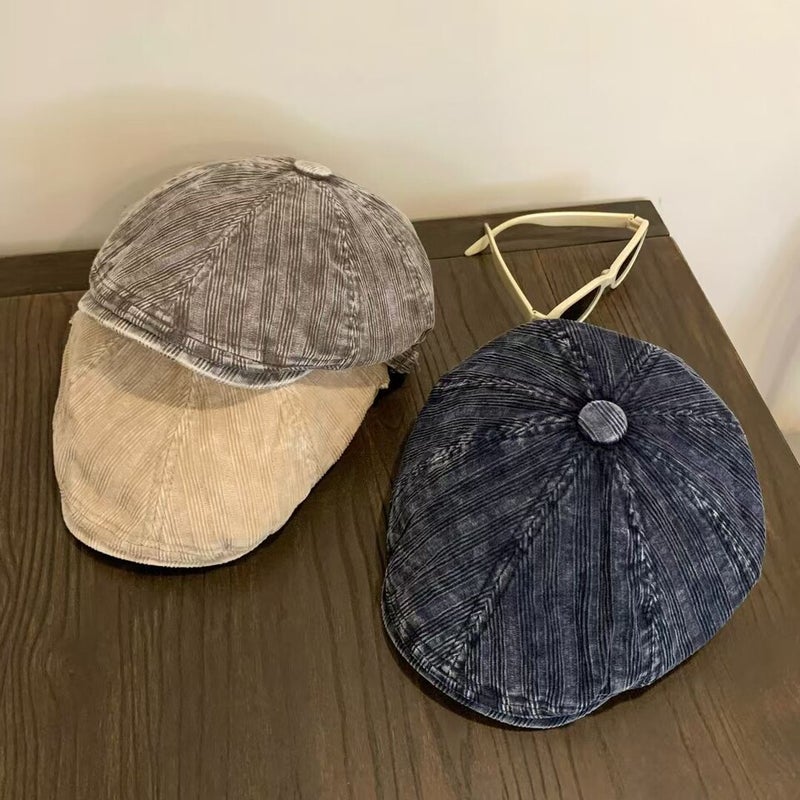 Letter Cap Unisex Winter Corduroy Minimalist Casual Hat Corduroy - Image 4