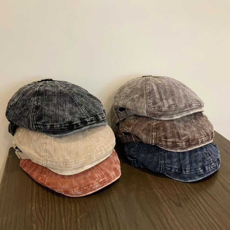 Letter Cap Unisex Winter Corduroy Minimalist Casual Hat Corduroy - Image 3