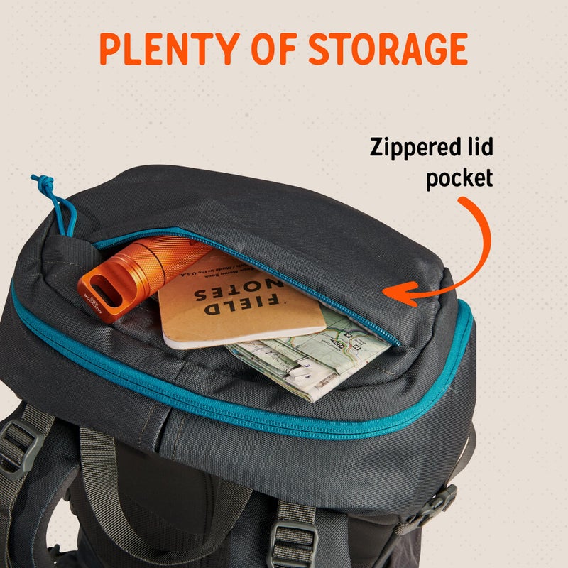 Kelty Asher Day Hiking Pack, 18-85 Liter Capacity, Hiking, Backpacking, Travel Pack, Internal Frame 2023 Model (35L Beluga) - Image 5