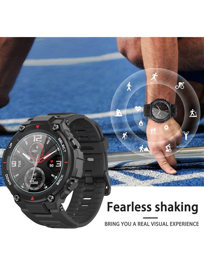 Suoman 4-Pack for Amazfit T-Rex/Amazfit T-Rex Pro Screen Protector, [Anti-Scratch] for Amazfit T-Rex/Amazfit T-Rex Pro Smartwatch Tempered Glass Screen Protector 2.5D 9H Hardness - Image 4
