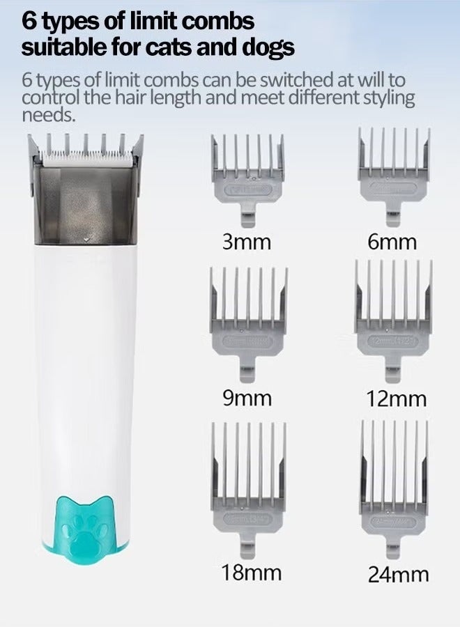 والالا 7 في 1 مجموعة مكنسة كهربائية لتجهيز الكلاب مع فرشاة تنظيف، أداة إزالة الشعر المتساقط، فرشاة تنظيف، ماكينة حلاقة مع ستة رؤوس حلاقة بمواصفات مختلفة، فوهة شفط تزيل 99% من شعر الحيوانات الأليفة، مكنسة تجهيز الحيوانات الأليفة للكلاب والقطط والحيوانات - Image 3