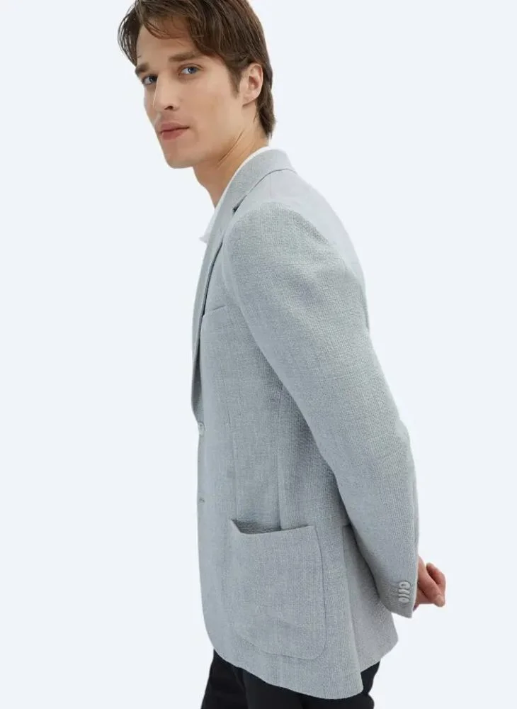 كيب جاكيت عصري بنقشة رمادية