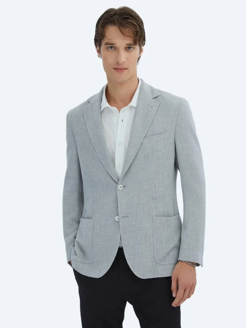 كيب جاكيت عصري بنقشة رمادية