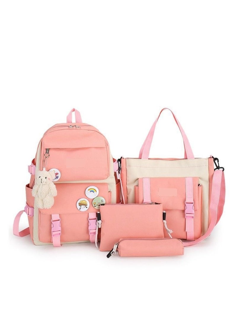 GUIYUBAG 4-Piece Schoolbag Set Pink 