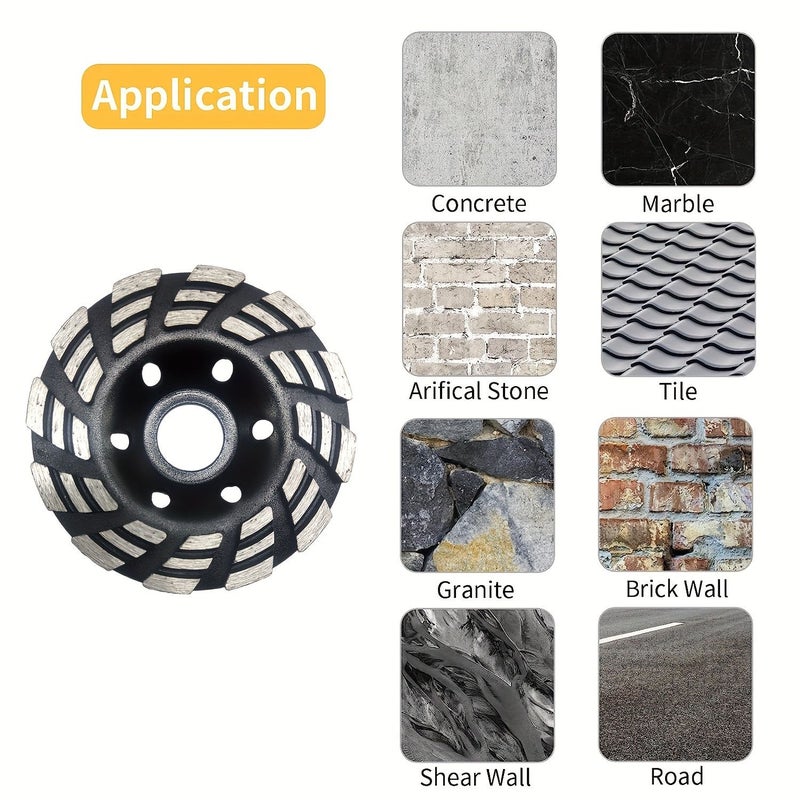 Black 100mm 12 Segment Diamond Grinding Cup Wheel for Concrete Stone Ceramic - Image 4