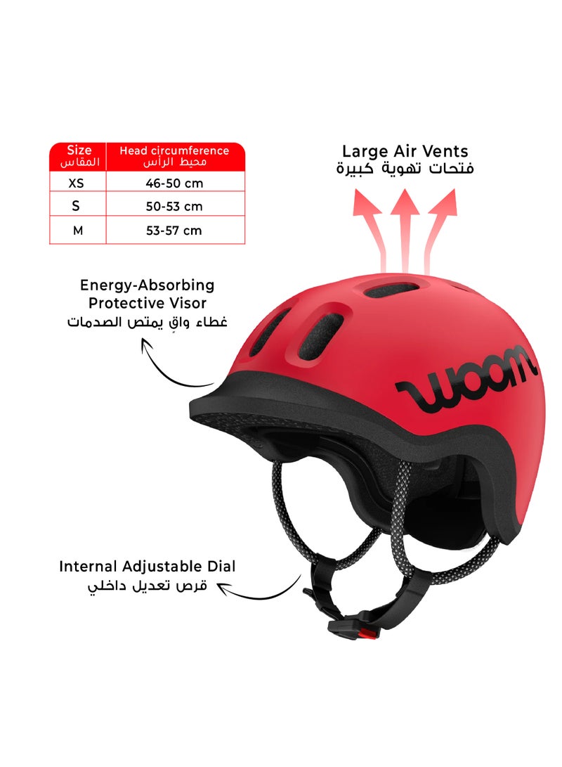 Woom READY Kids Bike Helmet | Size M 52-56 cm | Lightweight Ventilated In-Mold Shell | Youth Multi-Sport Protection | Adjustable Dial Fit | Red - Image 3