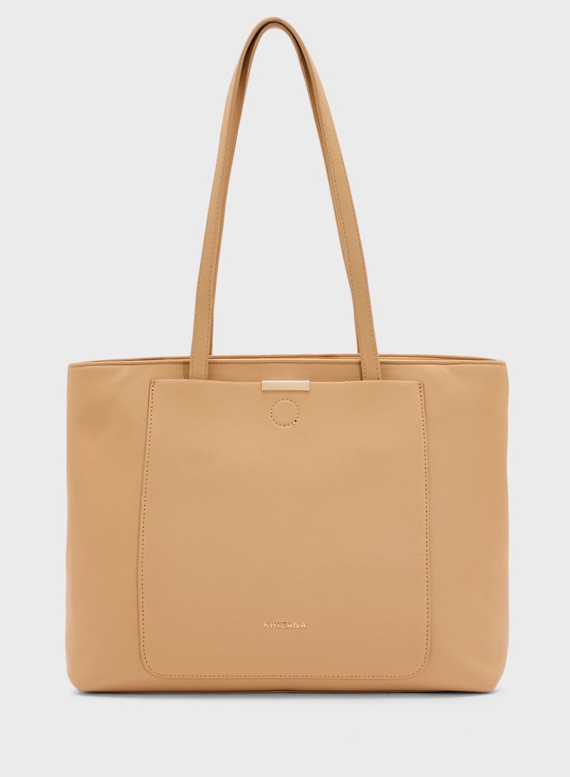 خزانة حقيبة يد نسائية بتفاصيل معدنية للاستخدام اليومي - Image 1