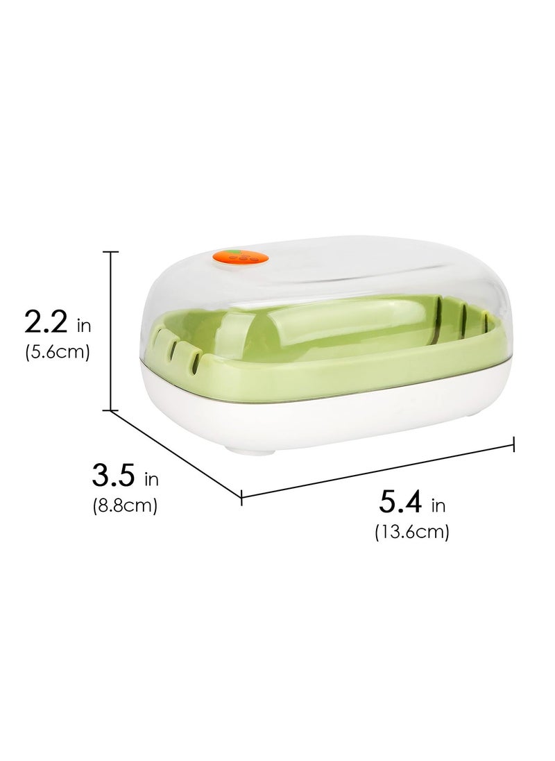 Excefore - Travel Soap Container, 2 Pack Bar Soap Holder Soap Travel Case, Soap Saver Container with Lid, Portable Bar Soap Box with Cover, for Traveling, Camping, Gym, Hiking (Green,Orange) - Image 1