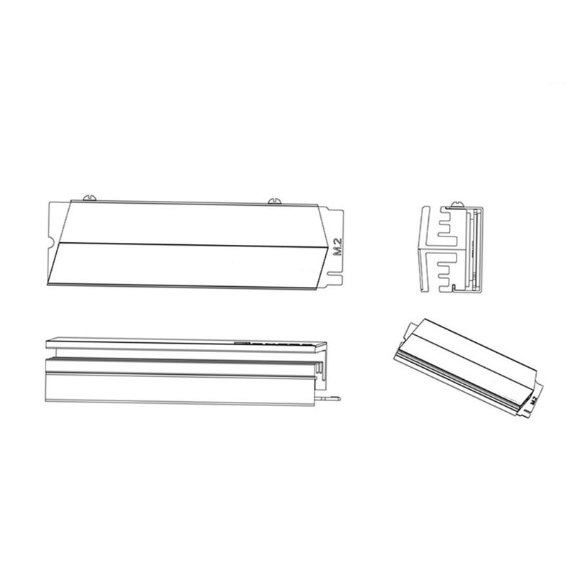 مشتت حرارة من الألومنيوم M2 2280 للوحة التخزين من نوع SSD، مخصص لأجهزة الكمبيوتر الداخلية ومحطات العمل والألعاب، باللون الفضي الرمادي - Image 4