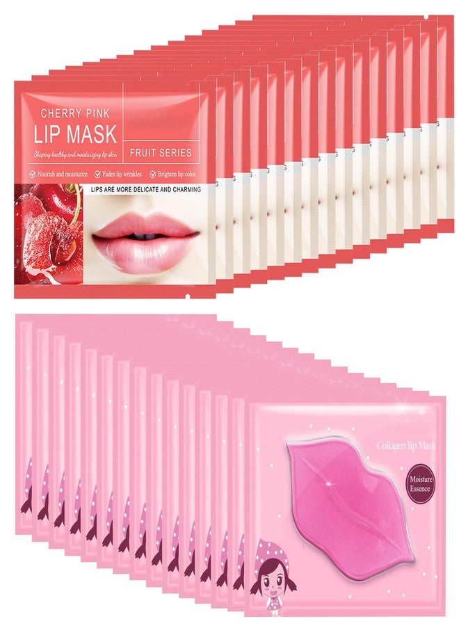 Felico 30PCS Lip Mask, Collagen Crystal Pink Care Gel Pads for Moisturizing,Reducing Chapped,Smoothing,Fine Lines,Remove Dead Skin Moisture Essence Make Your Dry Lips Attractive Sexy Cherry - Image 1