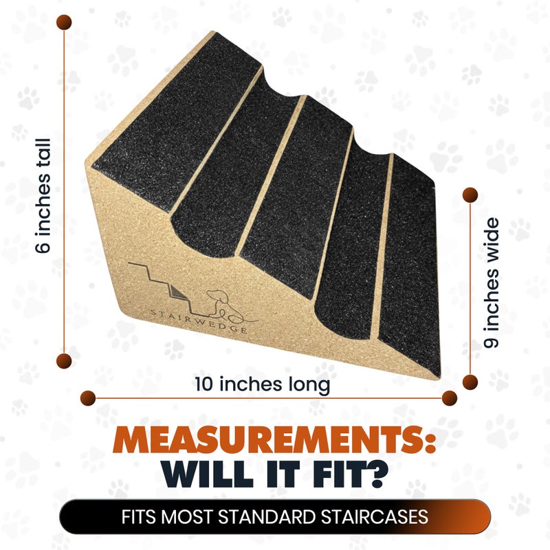 Stairwedge Original StairWedgeâ„¢ - New Enhanced Tread Grip! Ramp for Small Dogs Breeds - Fits Standard Staircase - Wedge Shape Stair Ramp for Dogs and Pets - Multi-Patent Pending (1single) - Image 5