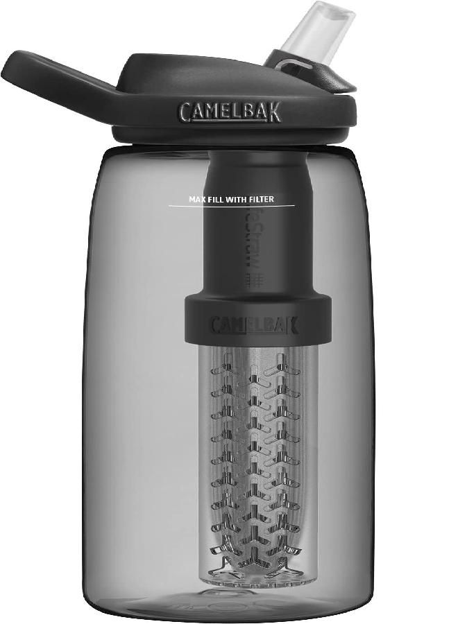 CAMELBAK Eddy+ Water Filter Water Bottle By Lifestraw Integrated 2-Stage Filter Straw - For Hiking, Backpacking, Travel, And Emergency Preparedness - 32 Oz Tritan Renew, Charcoal  - Image 3