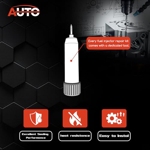 AUTO OCCASION 8Set Fuel Injector Repair Seal Kit Compatible with 99-07 GM Chevy Silverado 1500 GMC Sierra FJ887 4.8/5.3/6.0L 17113553 25317628 12580681 micro filters buckle O-ring Cap - Image 5