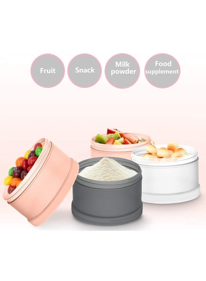 موزع تركيبة، موزع مسحوق حليب الأطفال المحمول غير القابل للانسكاب، حاوية تخزين الوجبات الخفيفة، خالٍ من مادة BPA، 4 وجبات (وردي) - Image 3