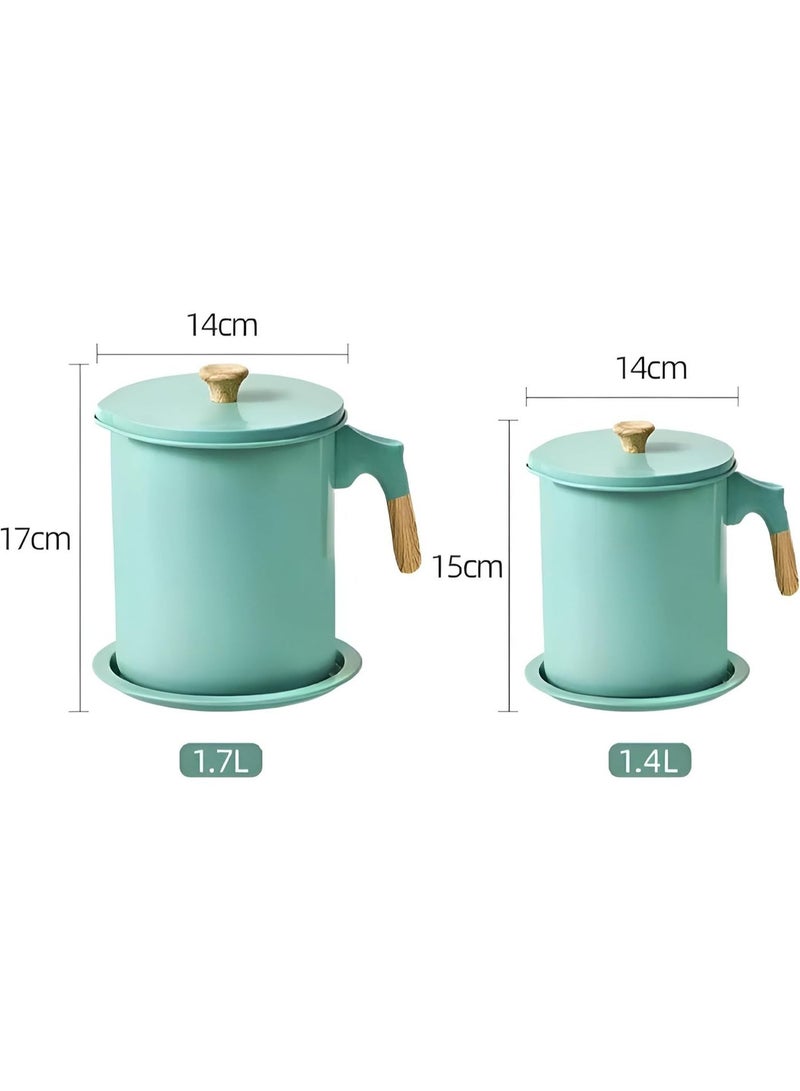 Oil Strainer - Sturdy oil filter pot with an integrated mesh, precise pour spout, and a tight sealing lid for clean filtration, safe storage, and mess-free operation in busy kitchens (1.4L) - Image 2