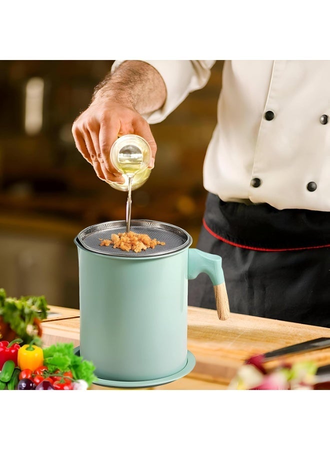 Oil Strainer - Sturdy oil filter pot with an integrated mesh, precise pour spout, and a tight sealing lid for clean filtration, safe storage, and mess-free operation in busy kitchens (1.4L) - Image 5