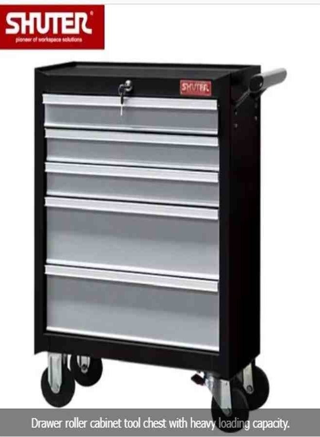SHUTER PROFESSIONAL TWO-TONE TOOL CHEST FOR WORKSPACES - 780MM HEIGHT WITH 5 DRAWERS AND 4" RUBBER CASTERS 