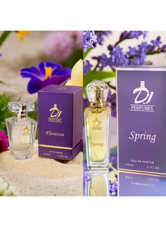 عطور دي جي مجموعة دي جي سيف الكبيرة من قطعتين للنساء (فلوريسون والربيع) 