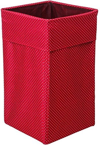 Multipurpose European Style Square/Rectangular Shape collapsible Foldable folding Open Laundry Bag laundry hamper laundry basket with 4 rods (1 Piece of Laundry bag) ( Material: Fabric, Size: 58 x 34 x 34 cm, Colour: RED Dotted Print) - Image 2