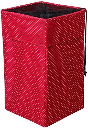 Multipurpose European Style Square/Rectangular Shape collapsible Foldable folding Open Laundry Bag laundry hamper laundry basket with 4 rods (1 Piece of Laundry bag) ( Material: Fabric, Size: 58 x 34 x 34 cm, Colour: RED Dotted Print) - Image 3