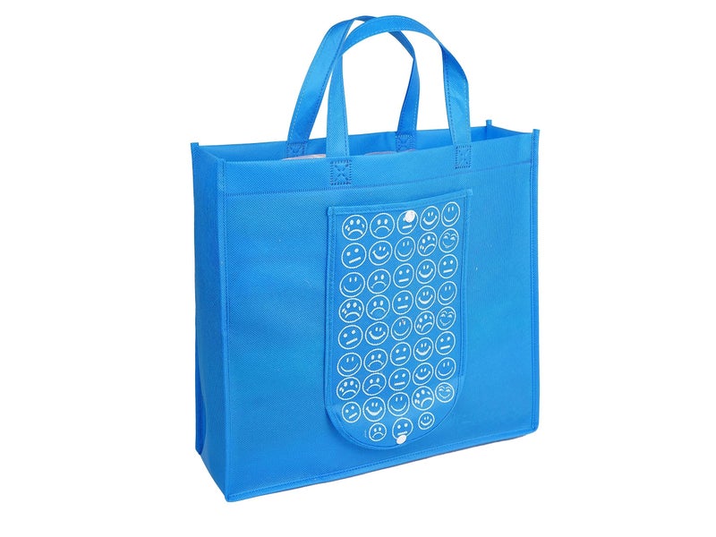AARON INC Unisex Set of 6 Foldable Reusable Shopping Bags Foldable Hand Bag with Front Pocket & Handle for Grocery Purchase Market Daily Use Gift Multicolor (Color Print May Very) - Image 4