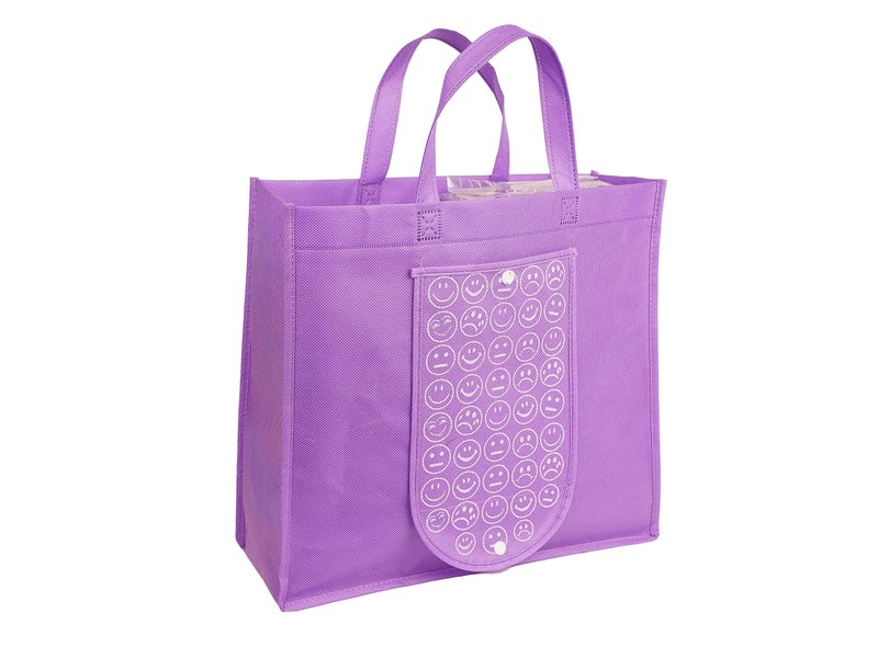 AARON INC Unisex Set of 6 Foldable Reusable Shopping Bags Foldable Hand Bag with Front Pocket & Handle for Grocery Purchase Market Daily Use Gift Multicolor (Color Print May Very) - Image 5