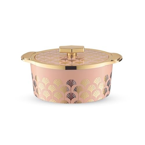 Trueware Floraa Fine Inner Steel Casserole, 1500 Ml, Pink | Pu Insulated | Bpa Free | Odor Proof | Food Grade | Easy To Store | Ideal For Chapatti | Roti | Curd Maker | Thermoware | Hot Pot,Polished - Image 1