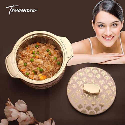 Trueware Floraa Fine Inner Steel Casserole, 1500 Ml, Pink | Pu Insulated | Bpa Free | Odor Proof | Food Grade | Easy To Store | Ideal For Chapatti | Roti | Curd Maker | Thermoware | Hot Pot,Polished - Image 5