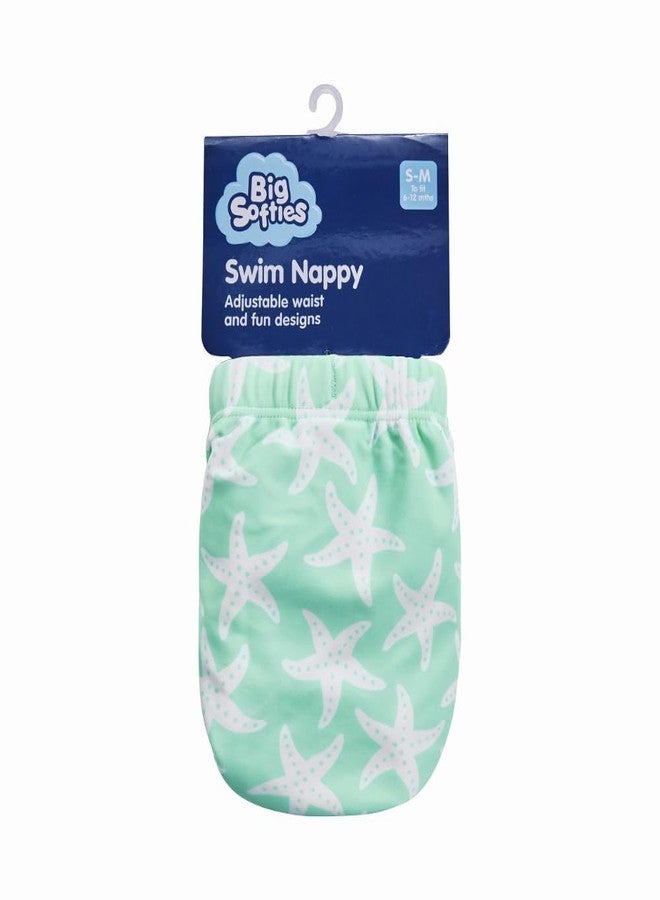 Big Softies Reusable Baby Swim Nappies-Small to Medium size-Green Starfish|Leak Proof & Adjustable|Comfortable & Lightweight|Perfect for Pool or Beach Days|Ideal for babies of 6-12 months - Image 2