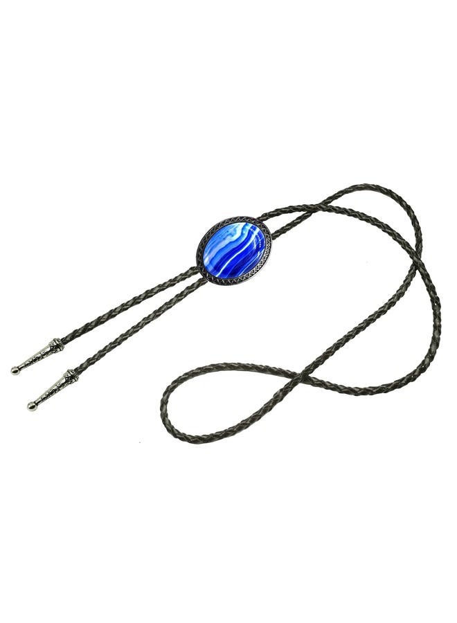 Moranse Bolo Tie with Natural Tiger Eye Stone Celtic Style Genuine and Cowhide Rope, Tiger Eyes 4 Style, M - Image 2