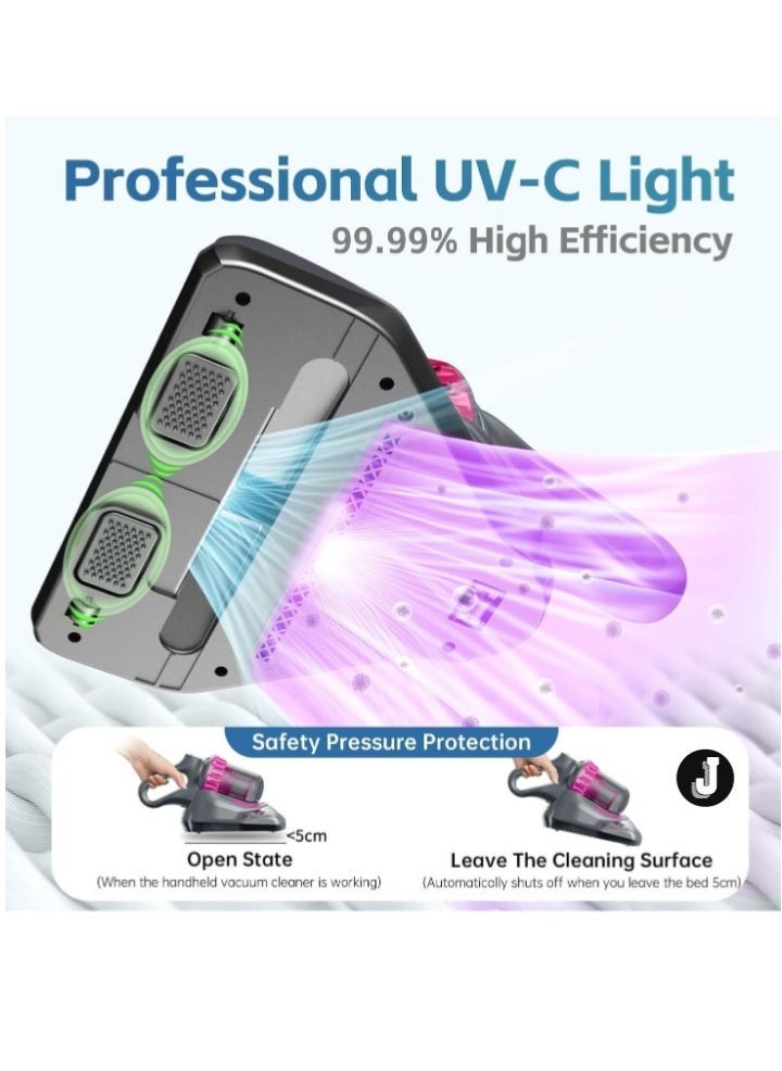 JAJEEK مكنسة مرتبة جديدة – مكنسة سرير UV مع شفط 10Kpa وتصميم يدوي 3 في 1 - Image 2