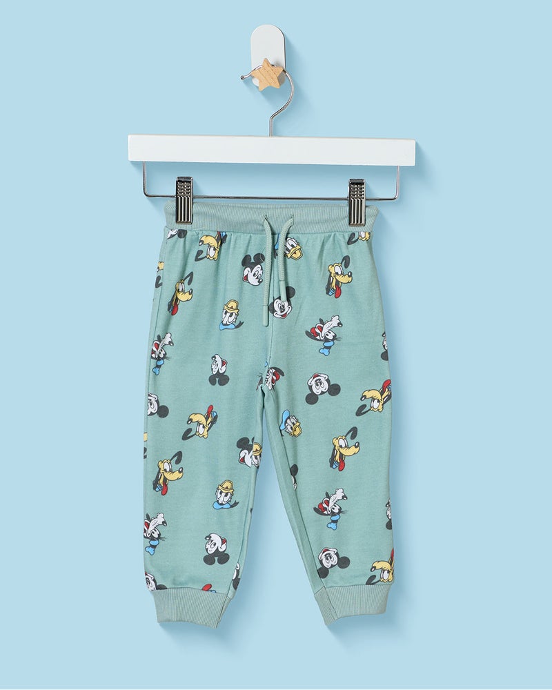 REDTAG Infant Boys Teal Mickey And Friends Print Pyjama Set - Image 3