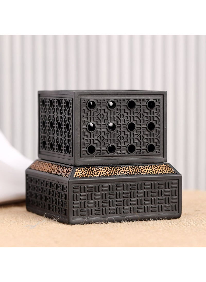 Radin Bakhoor Burner With Magnetic Cover Oud Charcoal Incense Burner For Frankincense Resin Ideal For Weddings Yoga Spa And Aromatherapy Elegant Office And Home Decor - Image 1