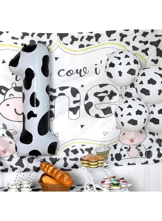 CHANGZHONG Cow Print Balloon Birthday Decorations Supplies,40 inch Number 1 Balloon | Cowgirl Theme Number Balloons for 1st Birthday Party | Farm Barn Decor for kids - Image 1