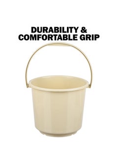 Kuber Industries Kuber Industries Bucket | Plastic Bucket for Mopping | Bucket for Cleaning | Storage Container Bucket | Water Storage Bucket | Bathroom Bucket | Plain Bucket | 5 LTR | Beige  - Image 4