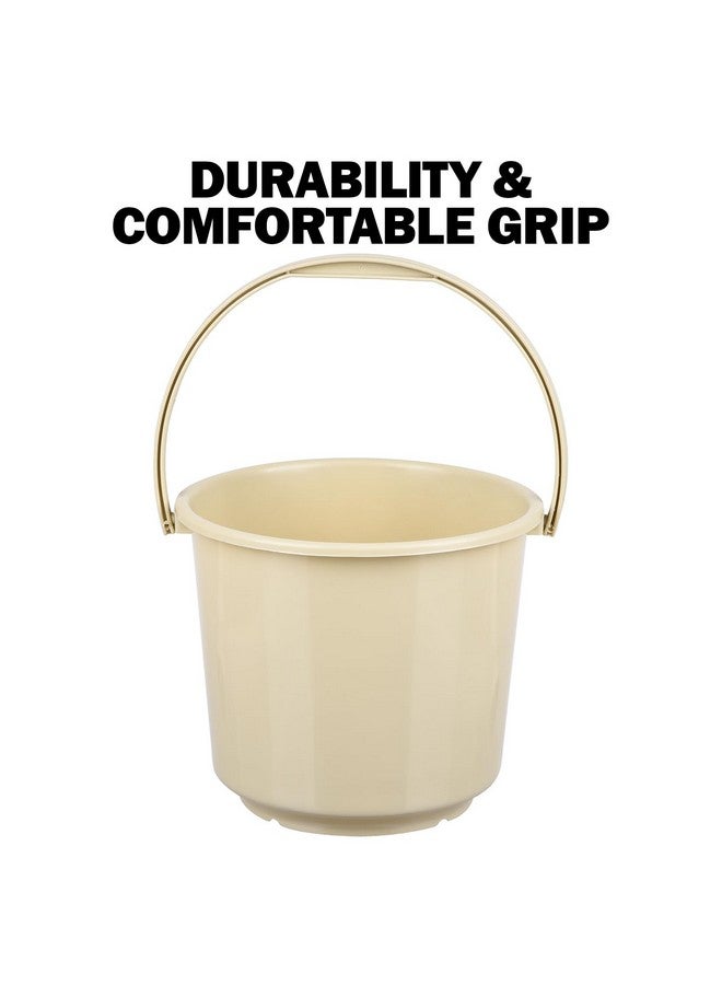 Kuber Industries Bucket | Plastic Bucket for Mopping | Bucket for Cleaning | Storage Container Bucket | Water Storage Bucket | Bathroom Bucket | Plain Bucket | 5 LTR | Beige - Image 4