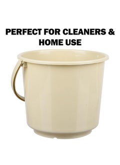 Kuber Industries Kuber Industries Bucket | Plastic Bucket for Mopping | Bucket for Cleaning | Storage Container Bucket | Water Storage Bucket | Bathroom Bucket | Plain Bucket | 5 LTR | Beige  - Image 5