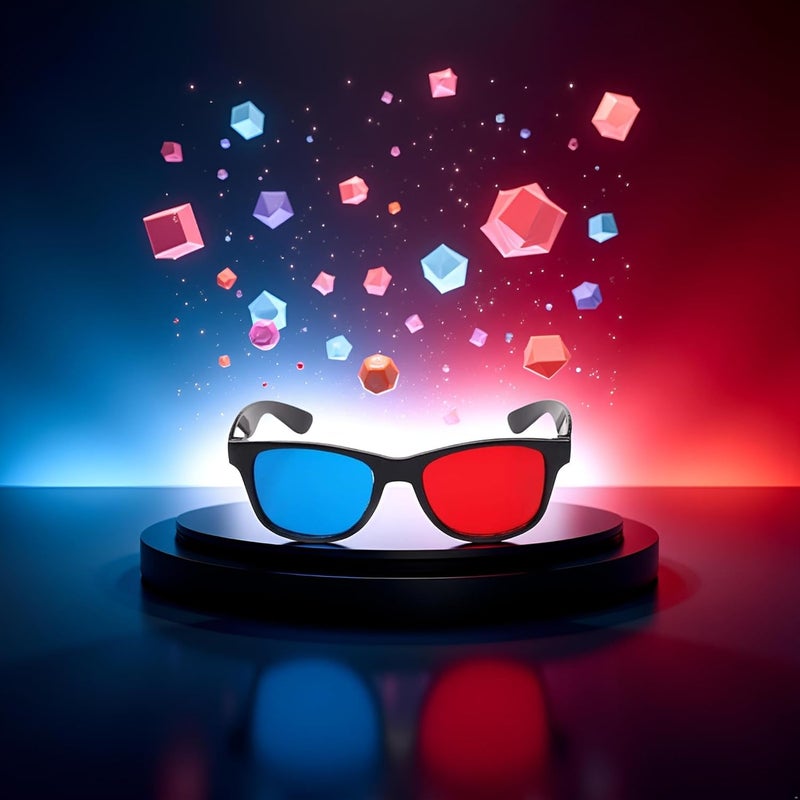 Cawhui Red and Blue 3D Glasses Universal TV Movie Dimensional Video Frame 3D Glasses DVD Game Glass 3D Style Glasses for 3D Movies Games, 3D Viewing - Image 3