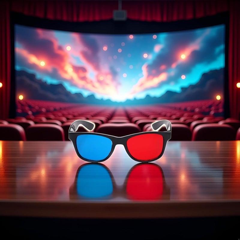 Cawhui Red and Blue 3D Glasses Universal TV Movie Dimensional Video Frame 3D Glasses DVD Game Glass 3D Style Glasses for 3D Movies Games, 3D Viewing - Image 2