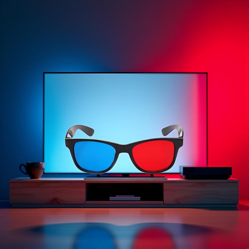 Cawhui Red and Blue 3D Glasses Universal TV Movie Dimensional Video Frame 3D Glasses DVD Game Glass 3D Style Glasses for 3D Movies Games, 3D Viewing - Image 4