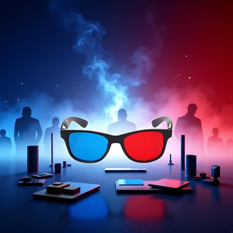 Cawhui Red and Blue 3D Glasses Universal TV Movie Dimensional Video Frame 3D Glasses DVD Game Glass 3D Style Glasses for 3D Movies Games, 3D Viewing - Image 5