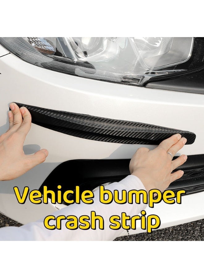 Car Front and Rear Bumper Anti-Collision Strips, Carbon Fiber Patterned Protective Strips, Scratch Resistant Rubber Body Stickers 4pcs - Image 2