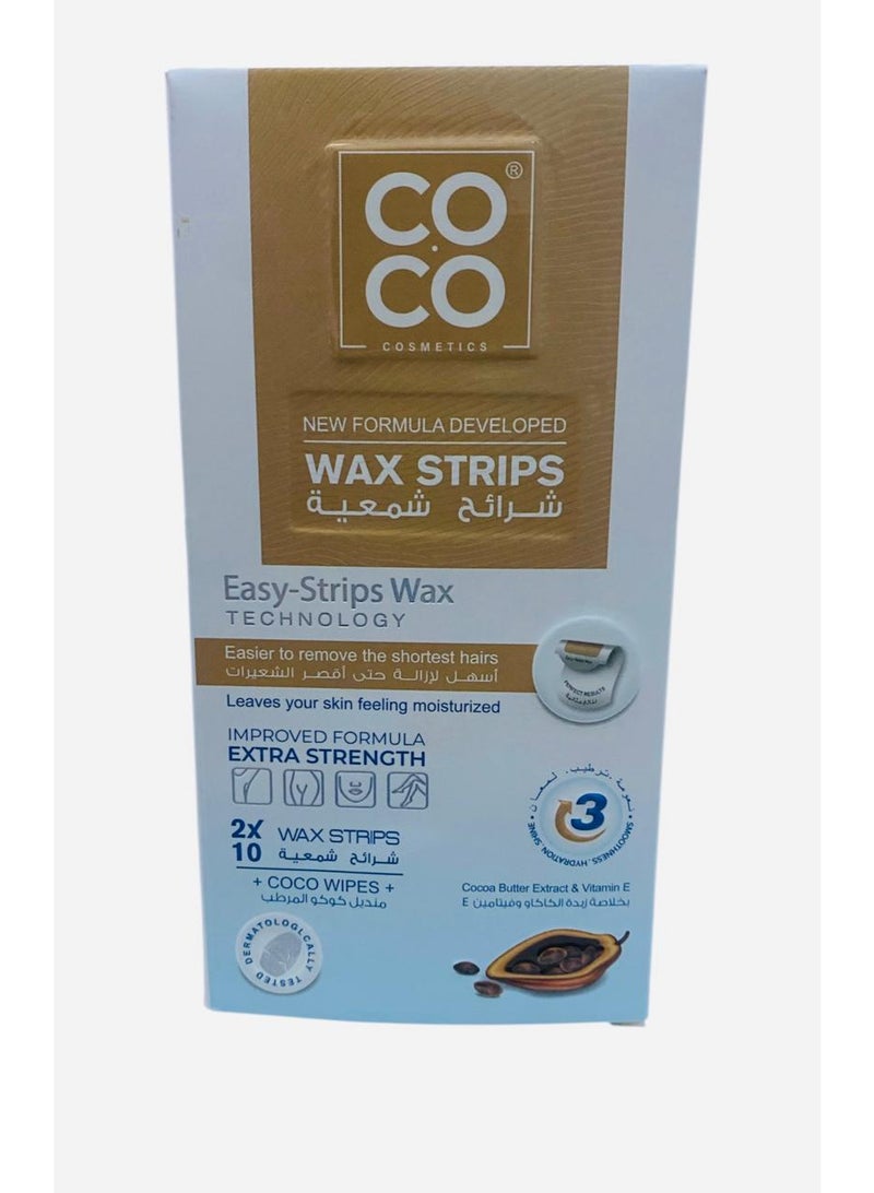 كوكو شرائح شمعيه كوكو واكس لإزالة الشعر بخلاصة زبده شيا