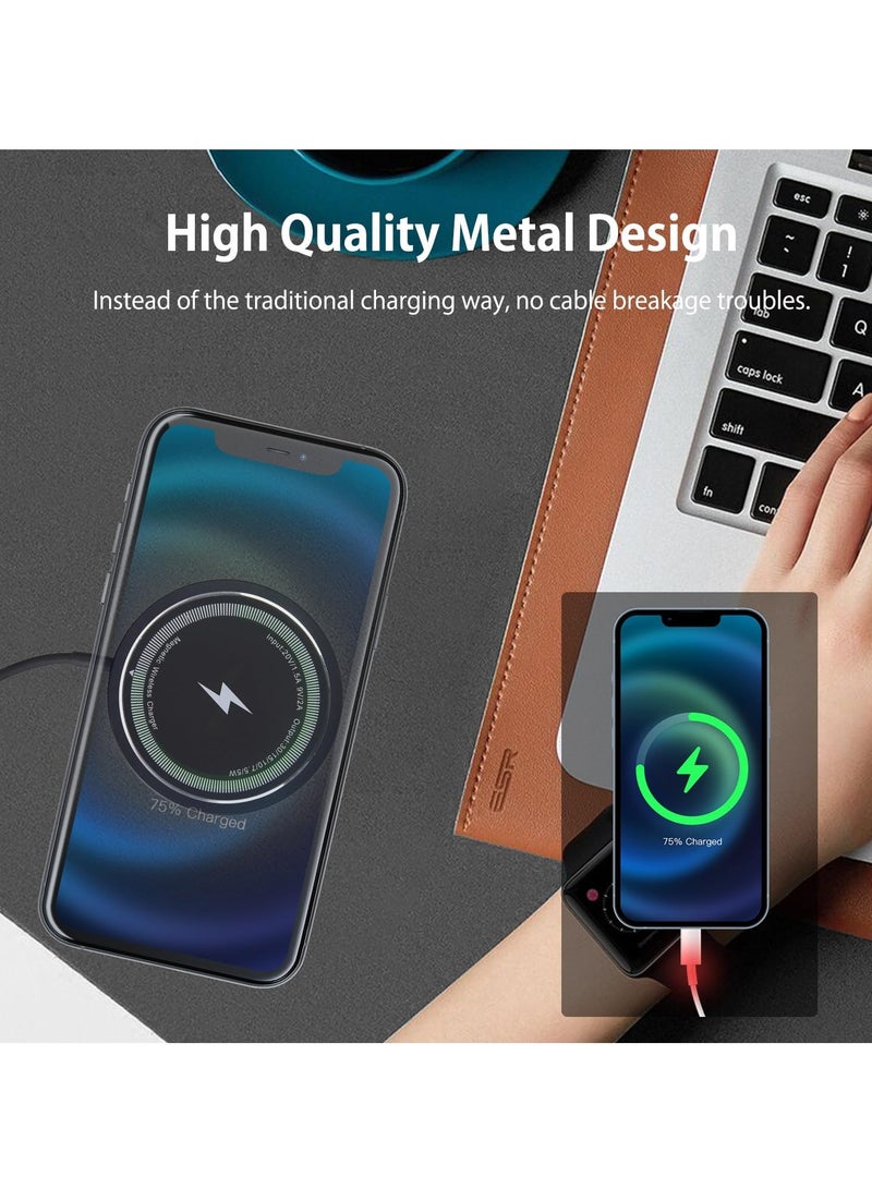 AROAQ Magnetic Wireless Phone Charger, Portable Fast Charging Magnetic Charging Pad, Compact And Lightweight Cordless Charging Mat, Safe And Reliable Charging Station, (Pack Of 2pcs, USB A And Type C) - Image 4