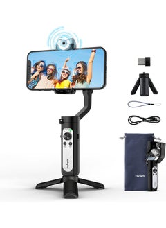 hohem iSteady V2S  Gimbal Stabilizer for Smartphone, 3-Axis Phone Gimbal w/Independent AI Tracking Sensor & Fill Light, Foldable Gimbal Vlogging Stabilizer for iPhone Android YouTube TikTok Live Video