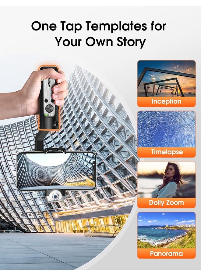 hohem hohem iSteady V2S  Gimbal Stabilizer for Smartphone, 3-Axis Phone Gimbal w/Independent AI Tracking Sensor & Fill Light, Foldable Gimbal Vlogging Stabilizer for iPhone Android YouTube TikTok Live Video  - Image 3